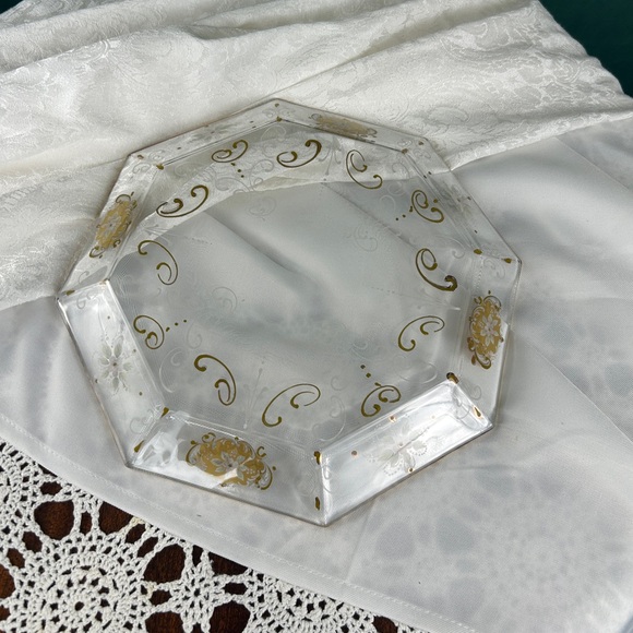 Vintage Floral Czech Glass Enameled Hand Painted Dessert Wine Glass Set - Picture 6 of 8